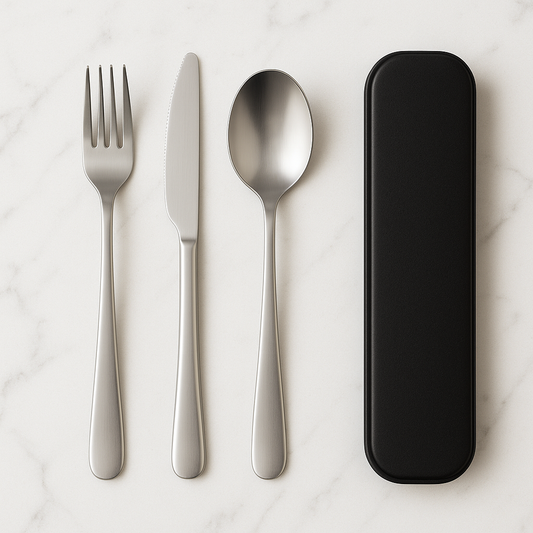 🍴 Set de Couverts Réutilisables en Acier Inoxydable
