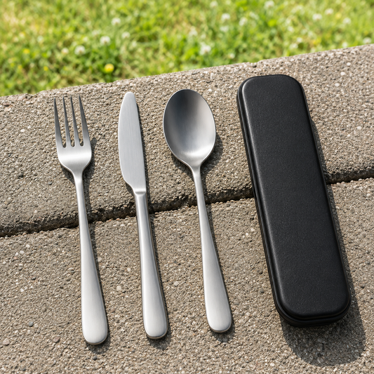 Set de Couverts Réutilisables en Acier Inoxydable